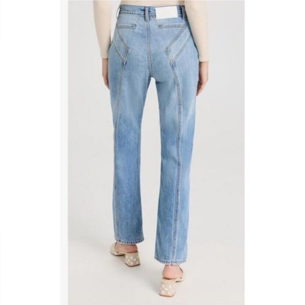 7 For All Mankind Star Panel Easy Straight Button Fly Jeans Palma Rosa P…